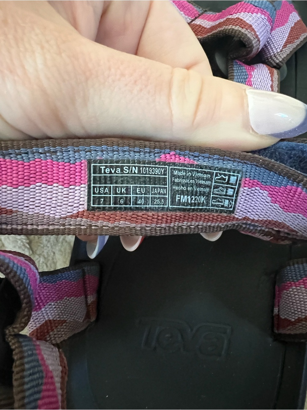 Teva Women’s 9 / Men’s 7 EU 40 Pink Stripe Sport Water Sandals Adjustable Straps - Picture 8 of 9